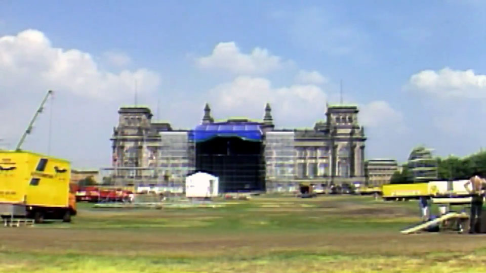 Reichstag Bühnenaufbau Pink Floyd